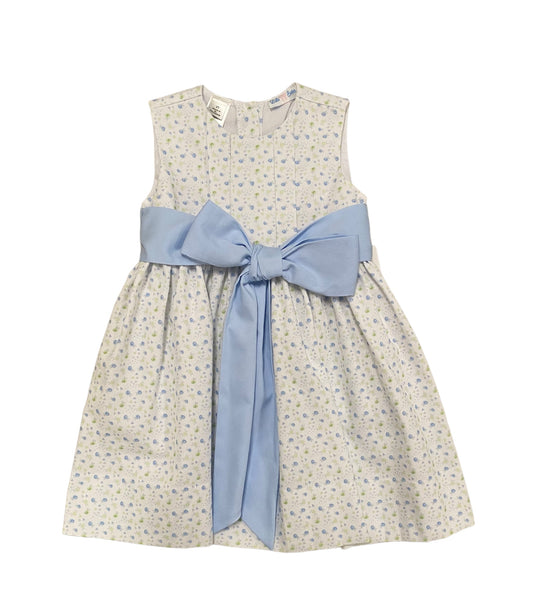 Lulu Bebe Floral Dress W/Pintuck & Bow