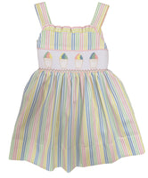 Lulu Bebe Smocked Snowcone Stripe Dress