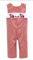 Petit Bebe Sweet Hearts Boy Long Jon - Red Gingham