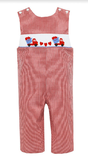 Petit Bebe Sweet Hearts Boy Long Jon - Red Gingham