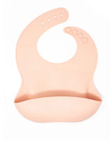 Three Hearts Silicone Bib Dusty Pink