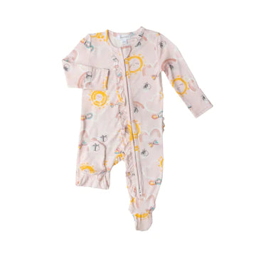 Angel Dear Inky Bees 2 Way Ruffle Zipper Footie