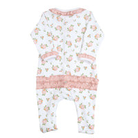 Magnolia Baby Pink Pumpkins Ruffle Footie