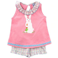 Bailey Boys Plaid Rabbit- Girls Short Set